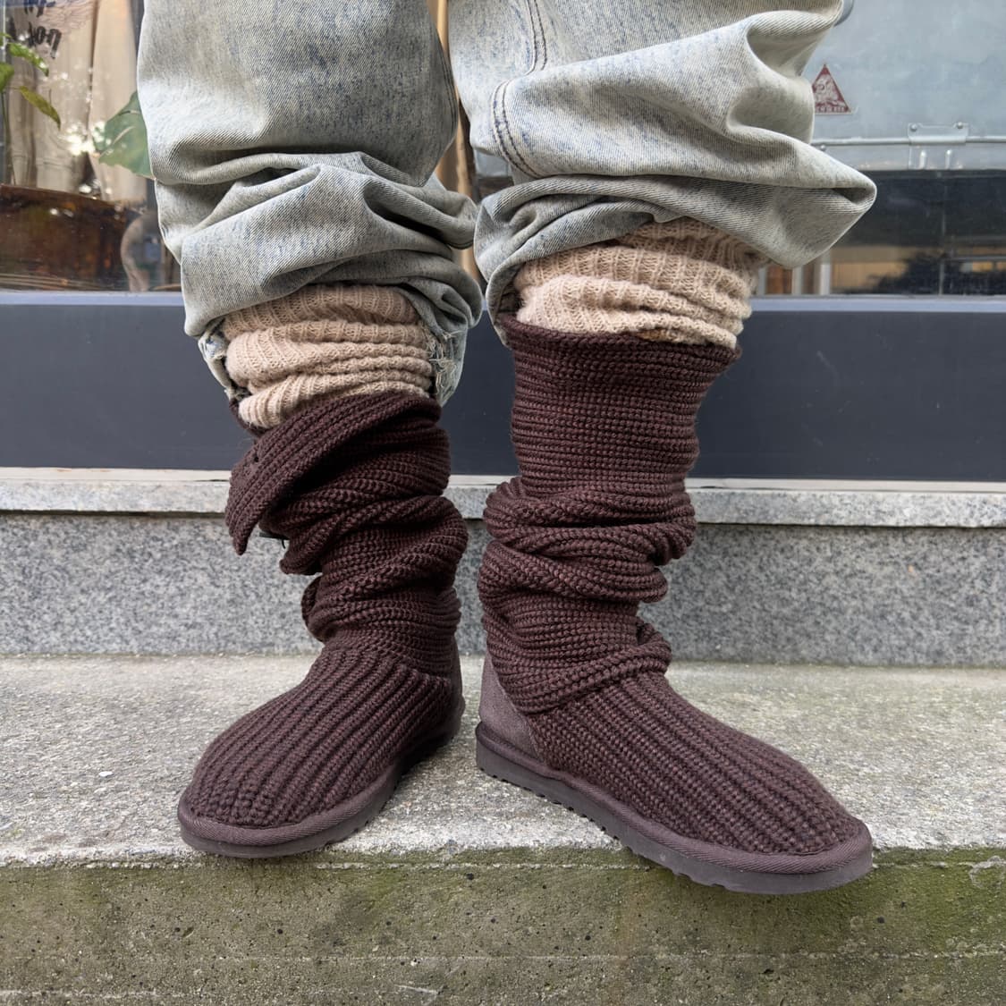 2000s Y2K 니트 카디 어그 부츠 상품이미지8