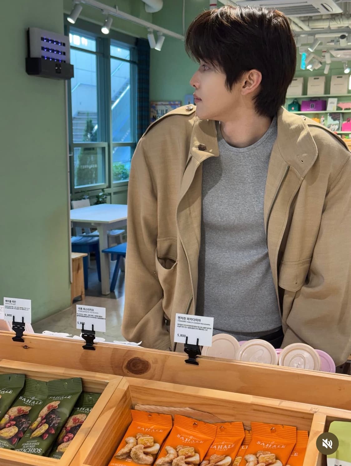 렉토 26SS 골지 립 저지 져지 탑 반팔 티셔츠 멜란지 그레이 상품이미지4