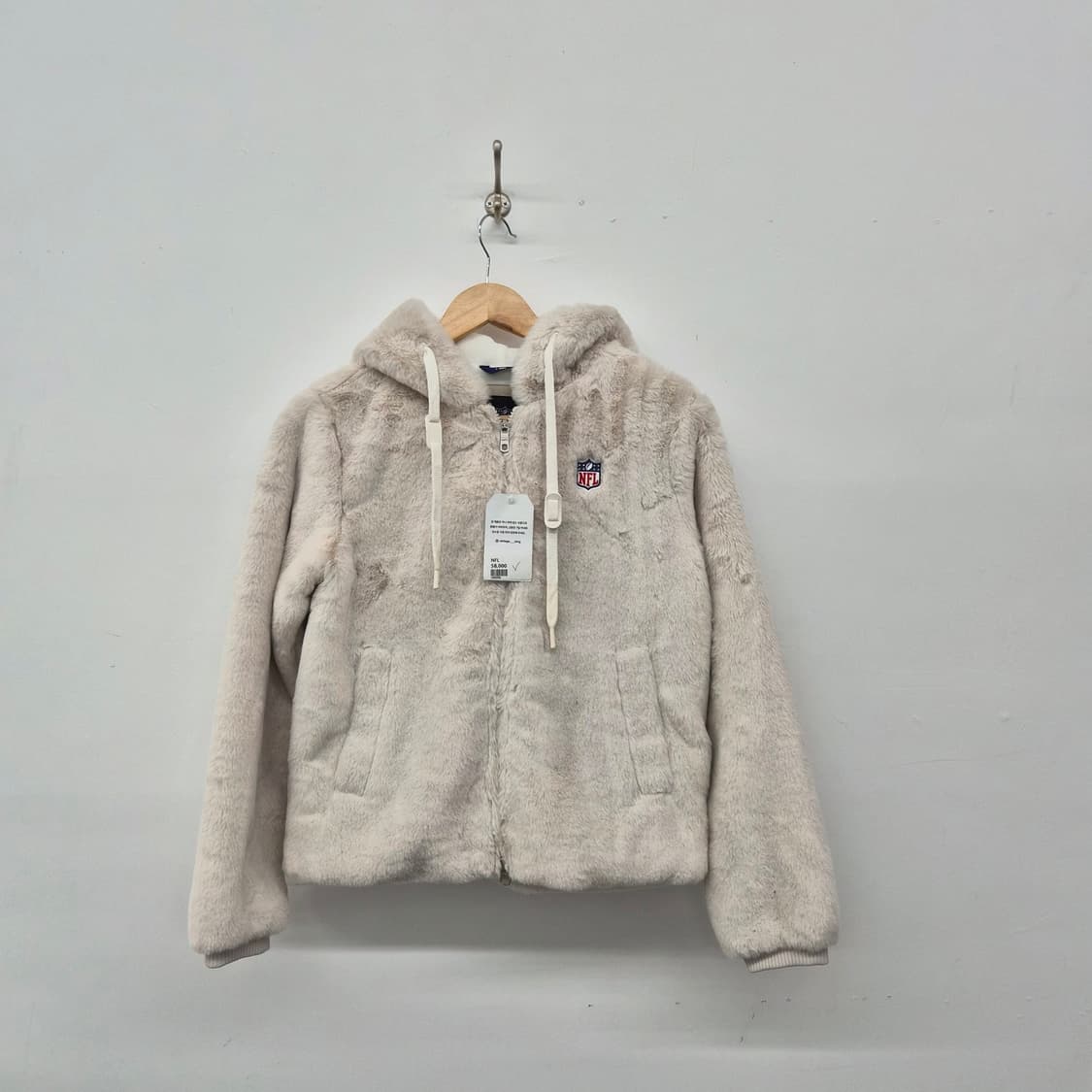 NFL 후드 퍼 자켓 아이보리 여성 XS 상품이미지1