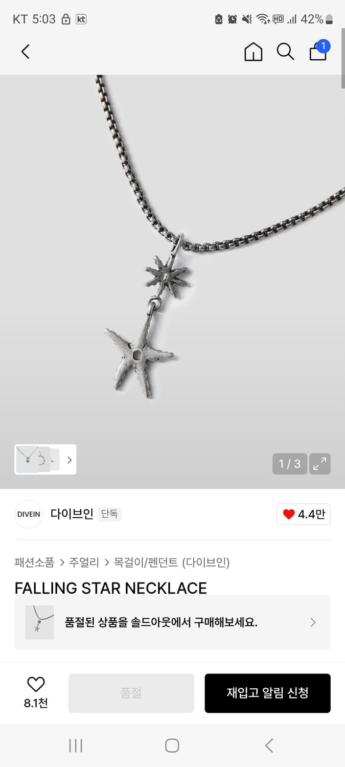 다이브인 목걸이 상품이미지1