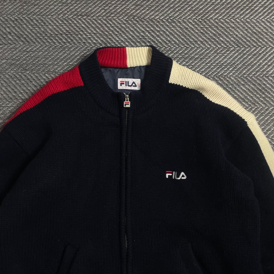 휠라 올드스쿨 케이블 니트 집업 자켓y 4265 상품이미지5