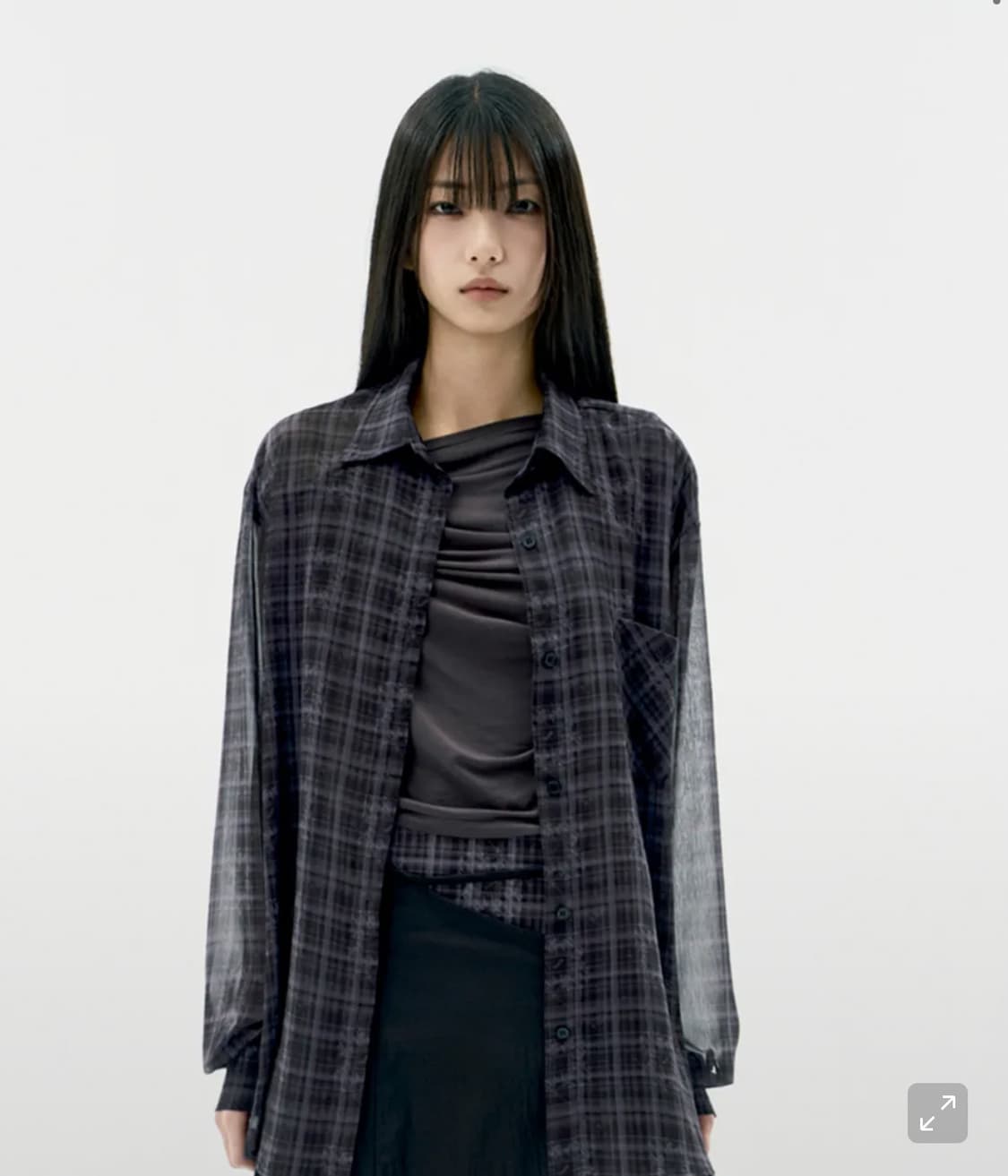 오호스 오버 체크 셔츠 Over Check Shirts / Black 상품이미지1