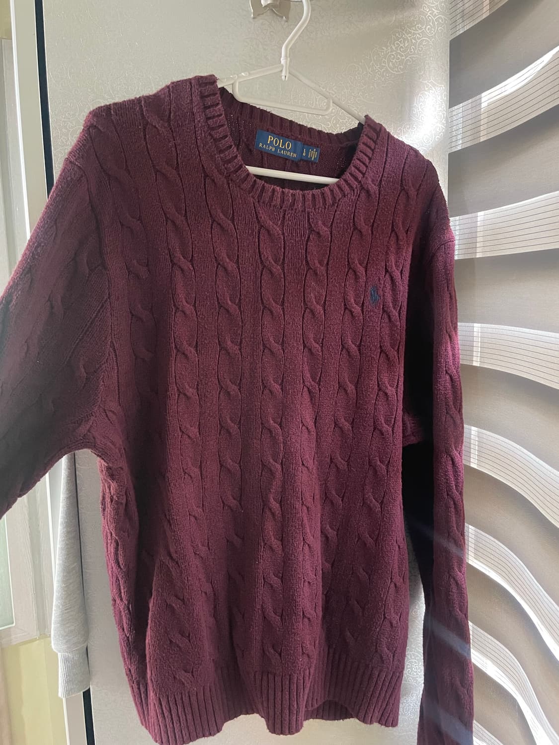 폴로 버건디 니트 L 상품이미지1