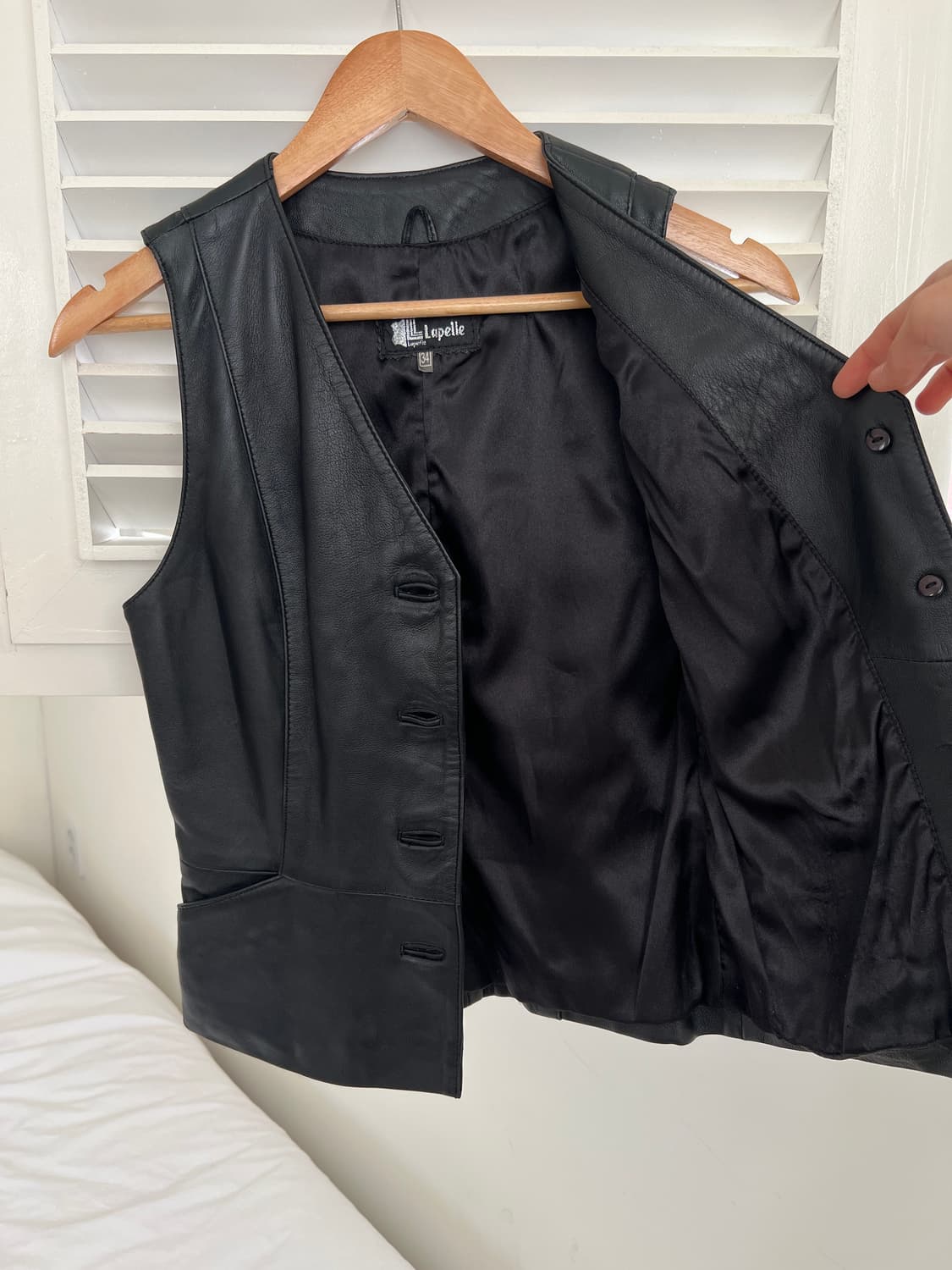 블랙 레더 베스트 상품이미지4