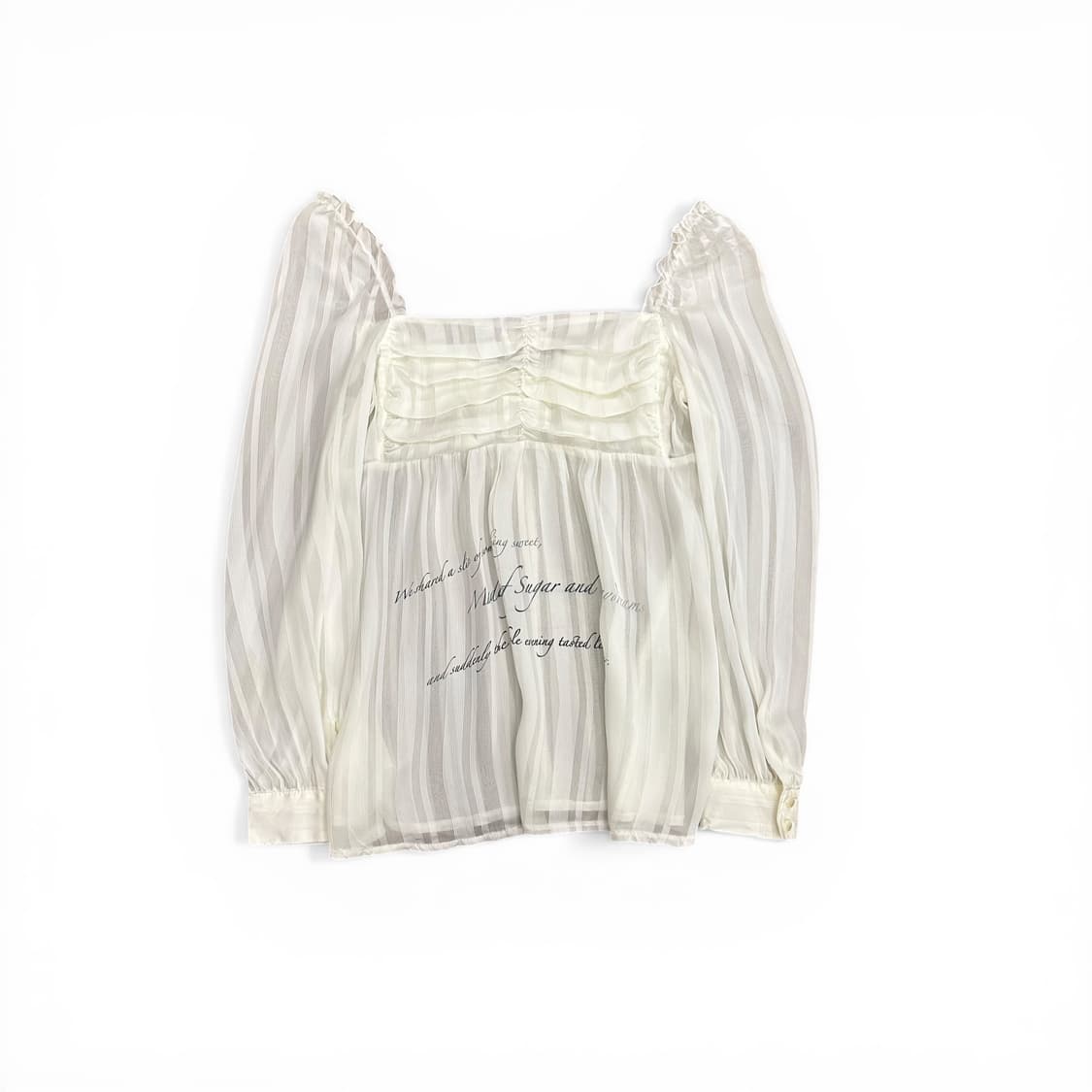 Back Lettering See Through Blouse 상품이미지2