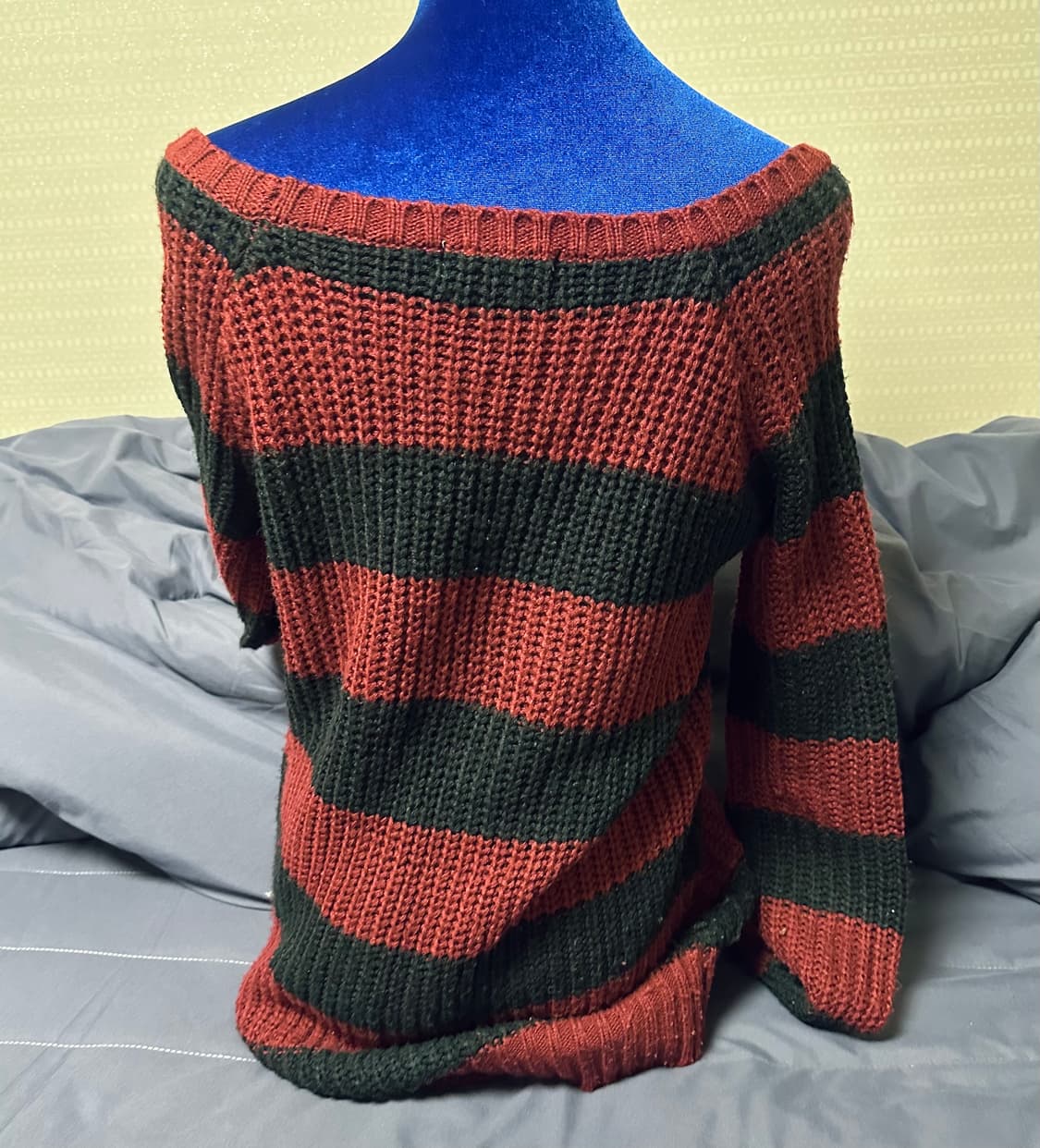 빈티지 레드 단가라 니트 상품이미지2