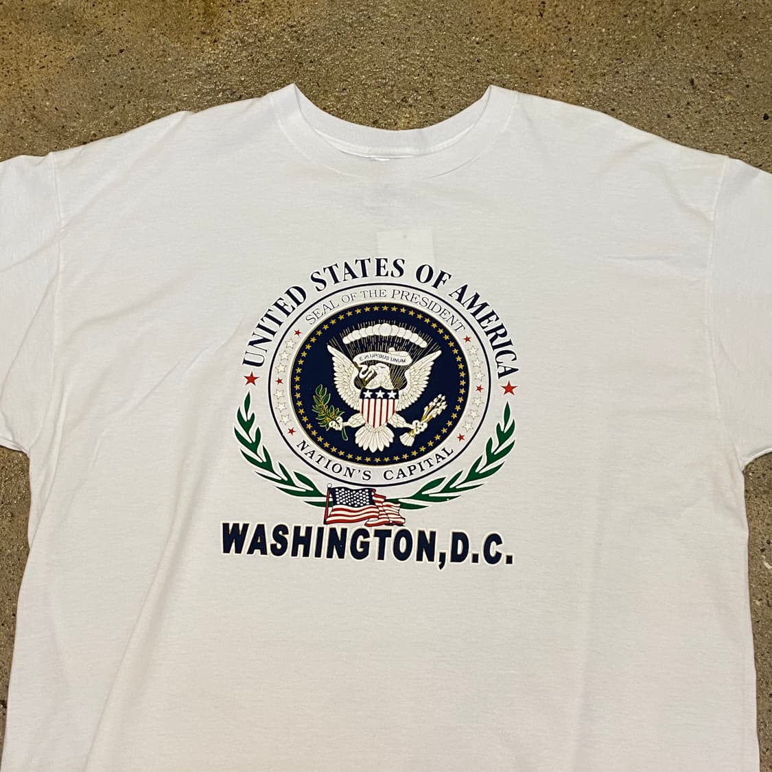 미국 빈티지 프루트오브더룸 아메리카 워싱턴 프린팅 반팔티 상품이미지3