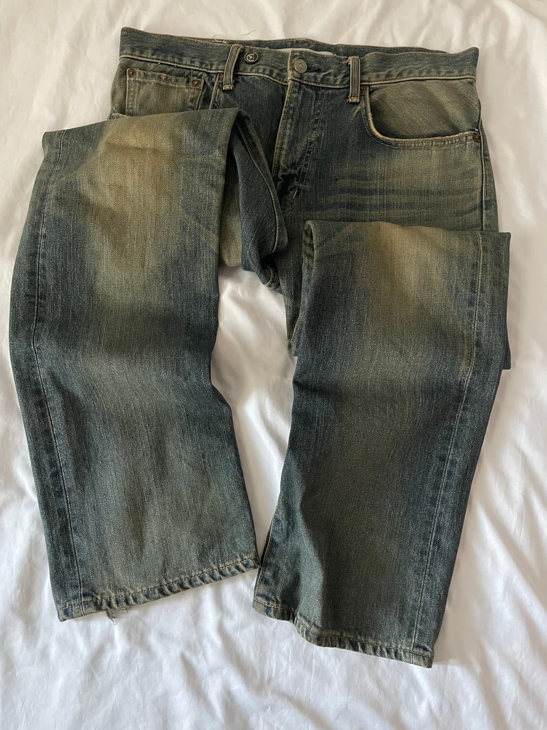 빈티지 y2k 에드윈 워싱 데님 와이드팬츠 상품이미지4