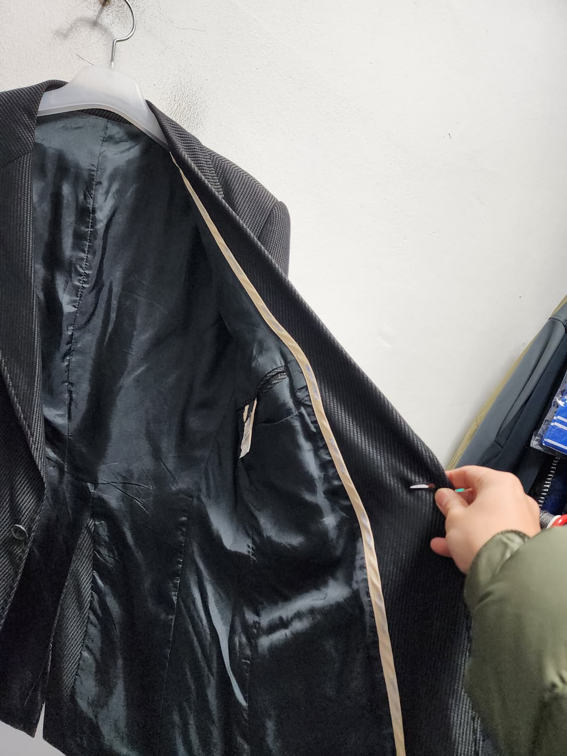 Armani 알마니 원버튼 스트라이프 블레이저 상품이미지5