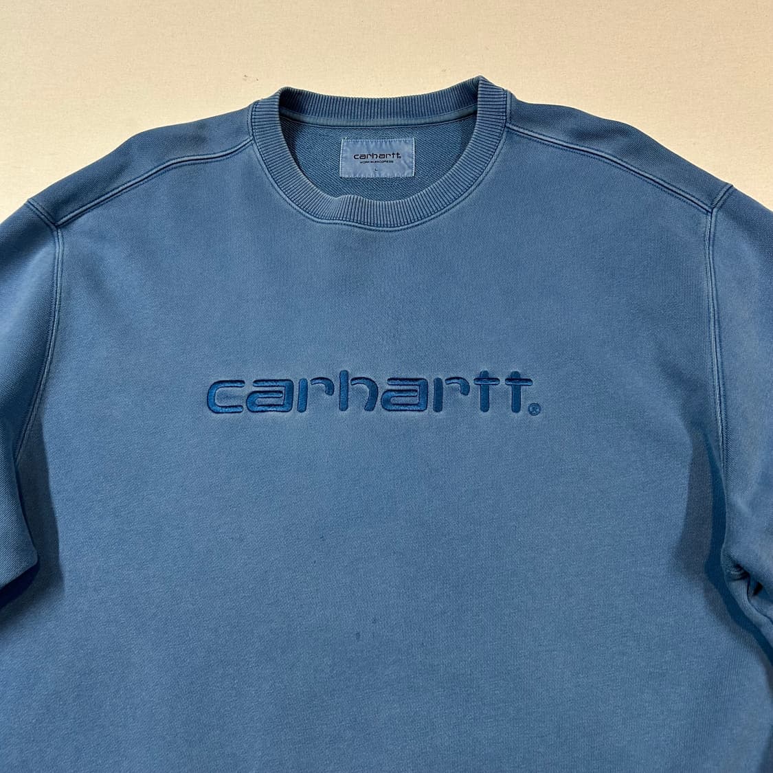L) 칼하트 WIP 스웻 맨투맨 워싱 블루 상품이미지3