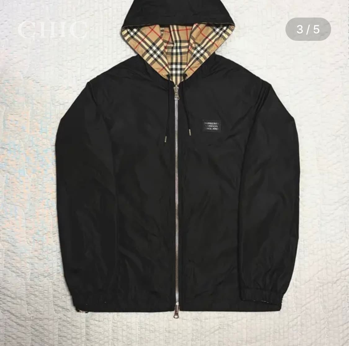 [버버리 리버서블 빈티지 체크 후드 바람막이 자켓] 상품이미지3