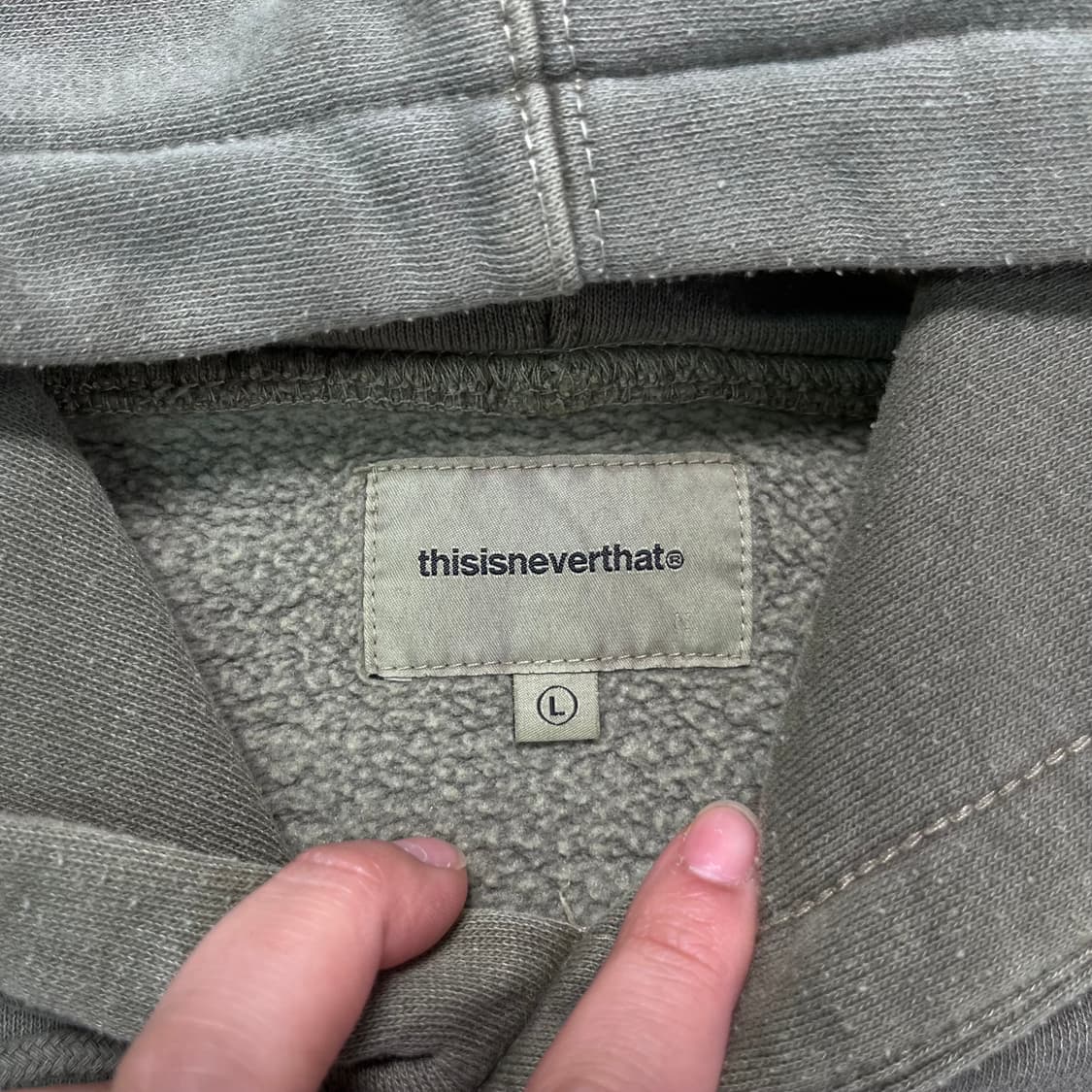 100 디스이즈네버댓 그린 후드티 상품이미지3