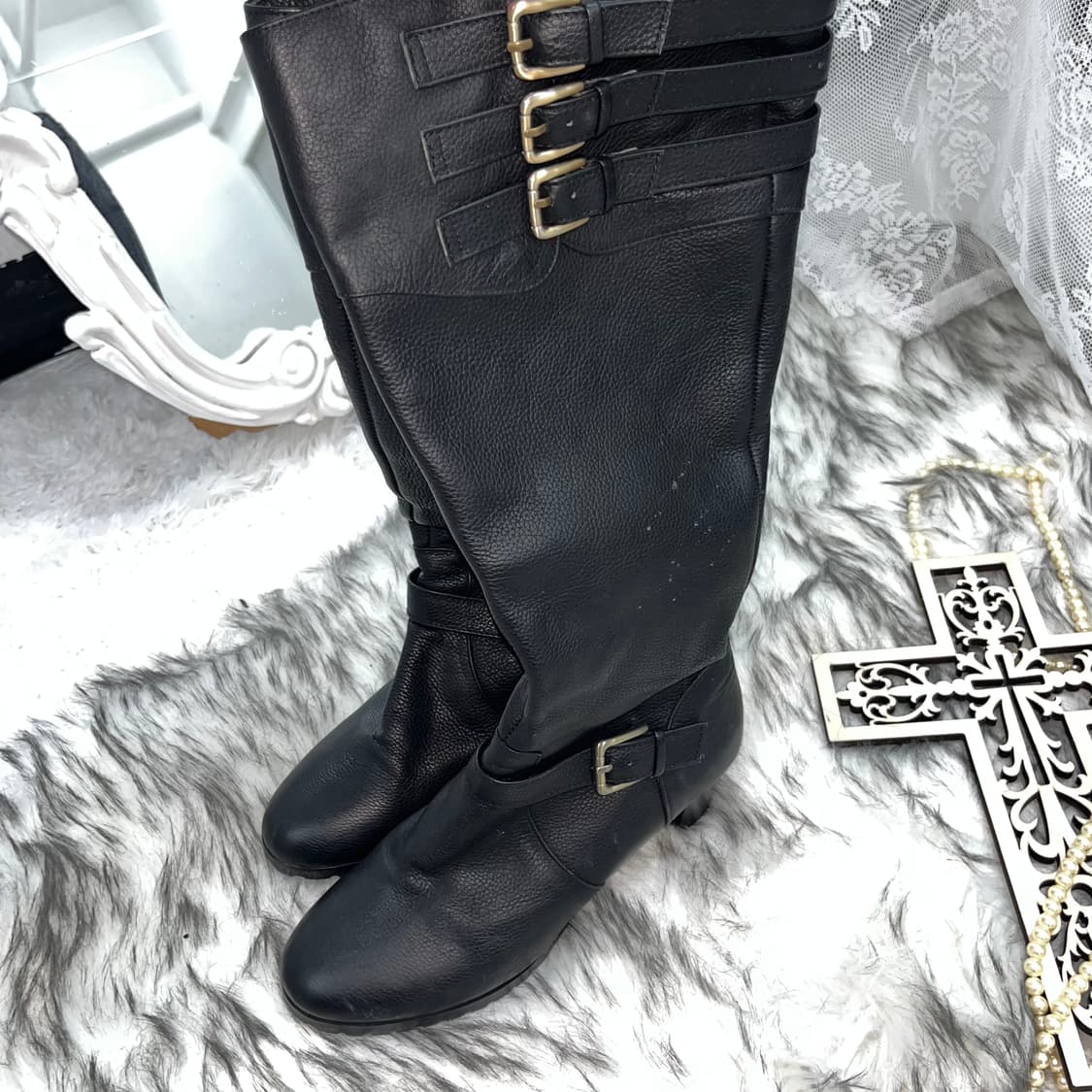 빈티지 블랙 더블벨트 부츠 상품이미지4