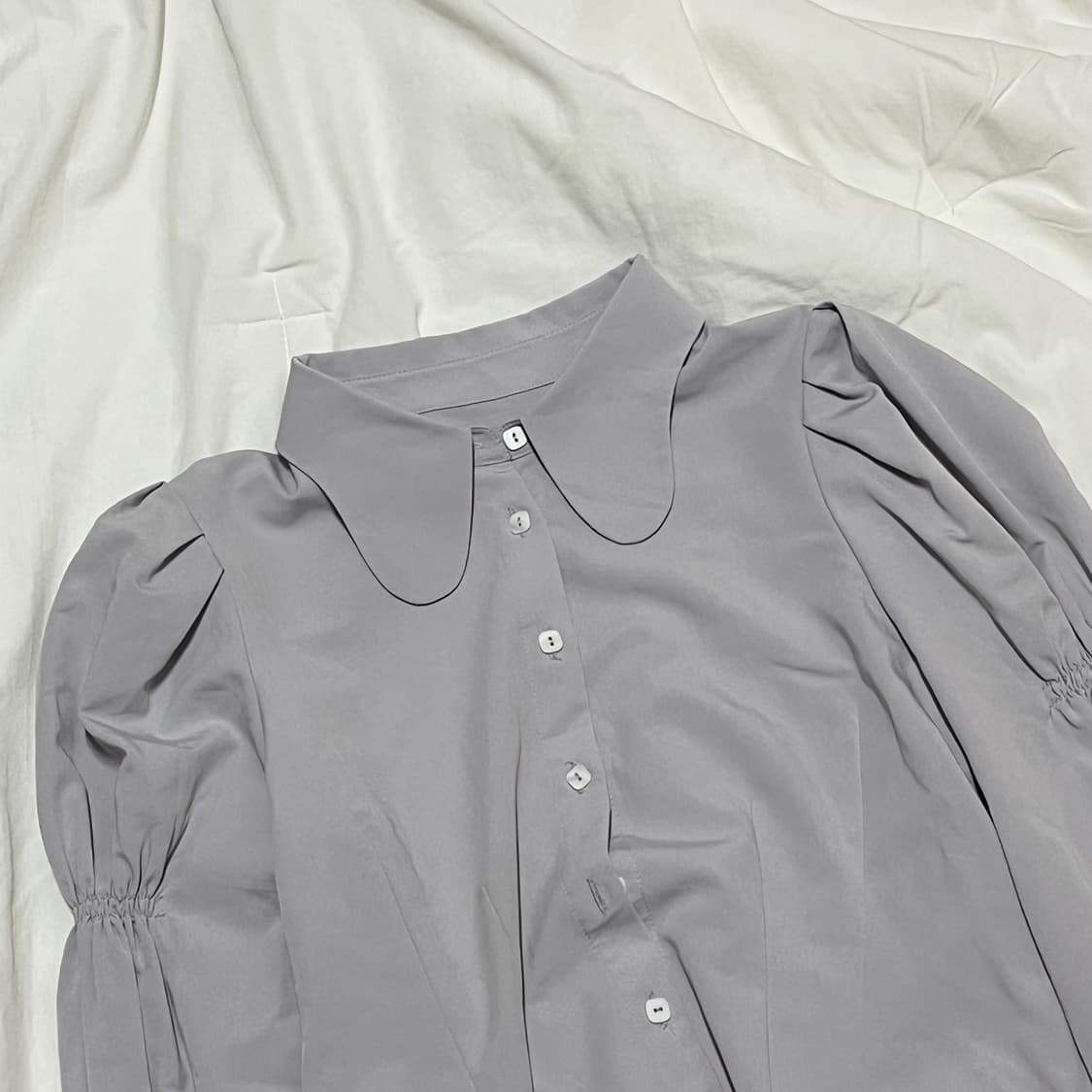 빈티지 ) 연보라 프린세스퍼프 블라우스 상품이미지1