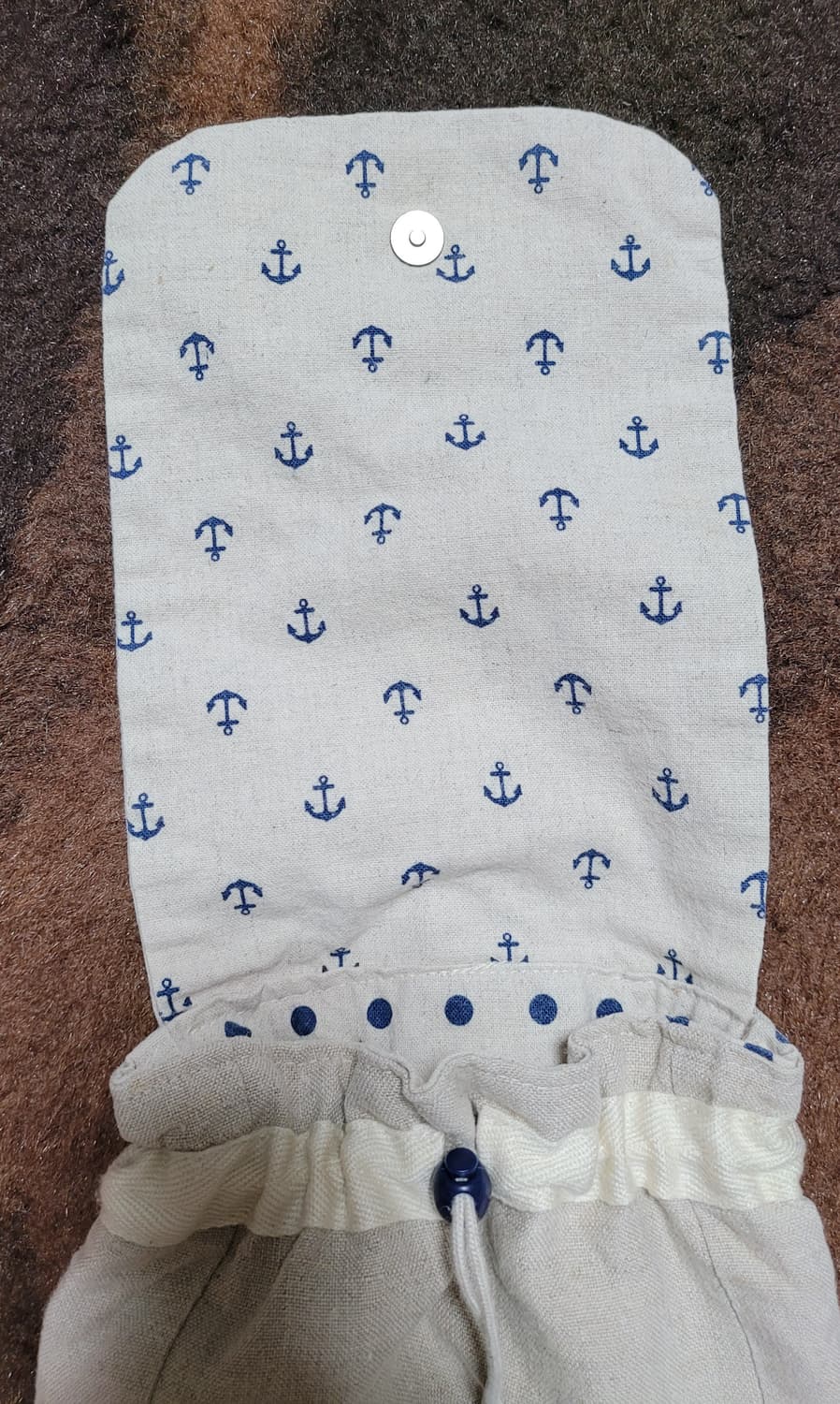 일본 빈티지 마린 린넨(패브릭) 포켓 가방(17*20) 상품이미지3