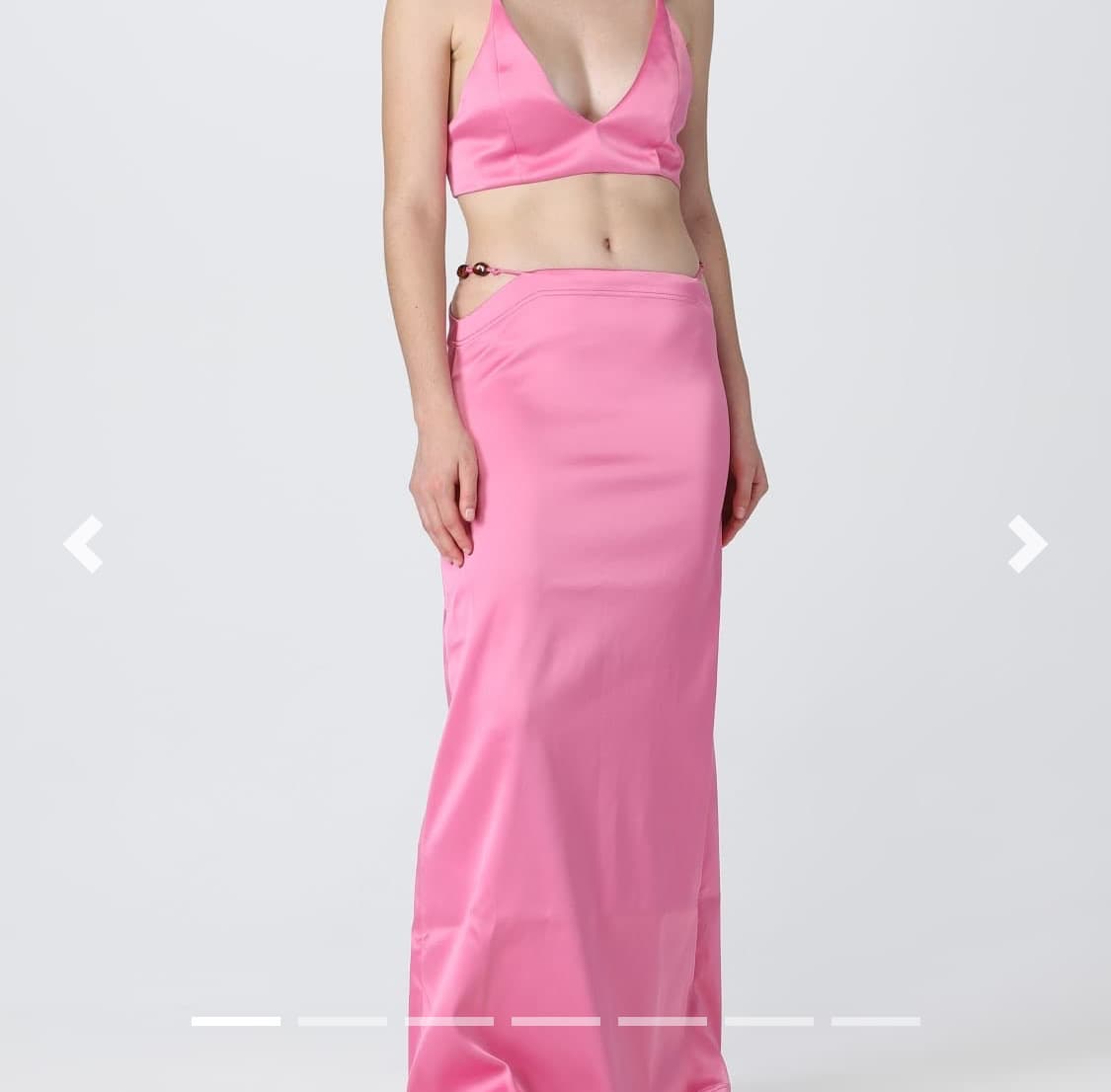 GANNI 가니 핑크 새틴 롱 스커트 텍달린 새상품 상품이미지3