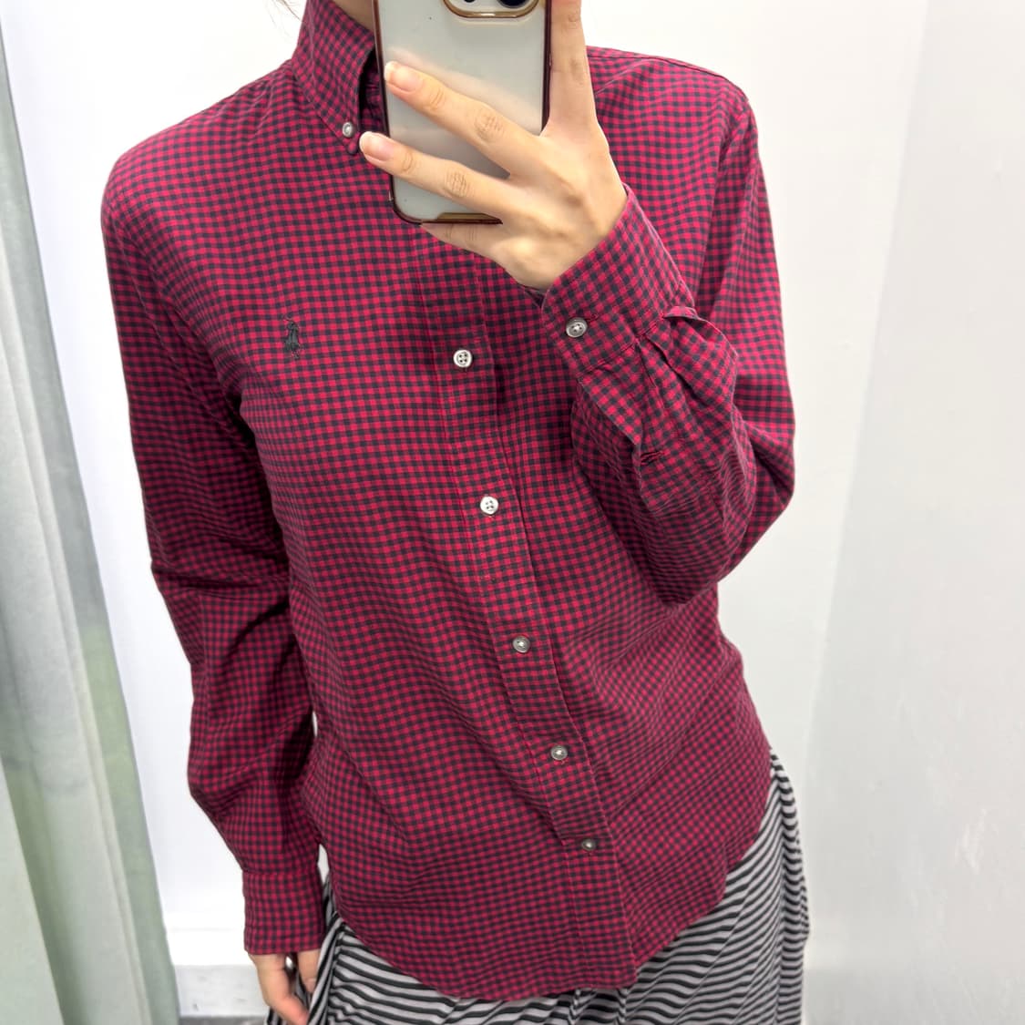 폴로 레드블랙 체크셔츠 상품이미지2