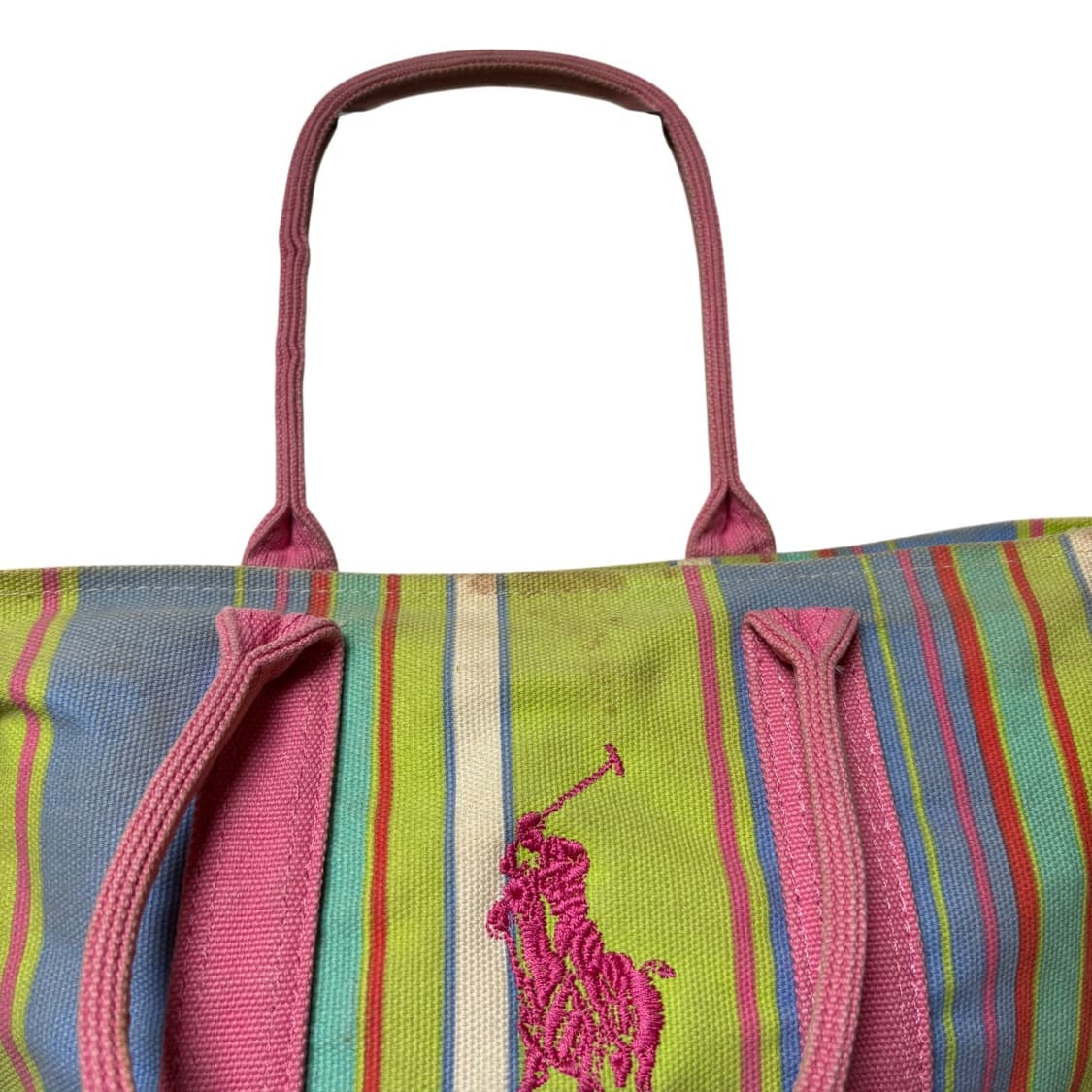 폴로 랄프로렌 빅포니 스트라이프 코튼 토트백 상품이미지3