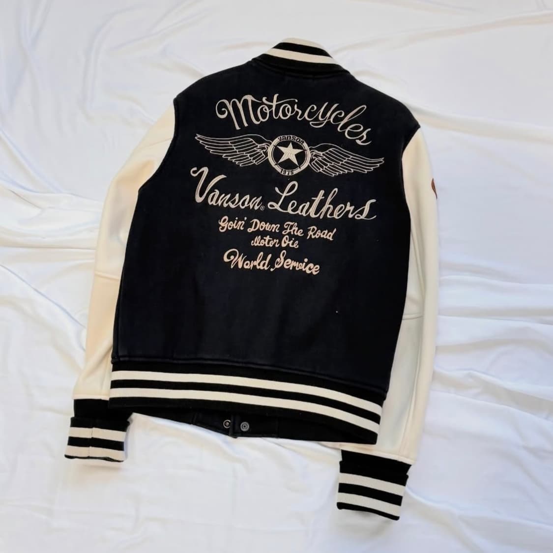 밴슨 모터사이클 바시티 자켓 상품이미지2