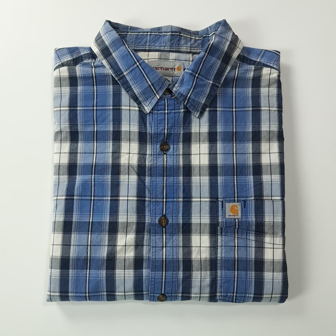 CK736 2XL 칼하트 블루 마드라스체크 반팔 셔츠 남방 상품이미지7