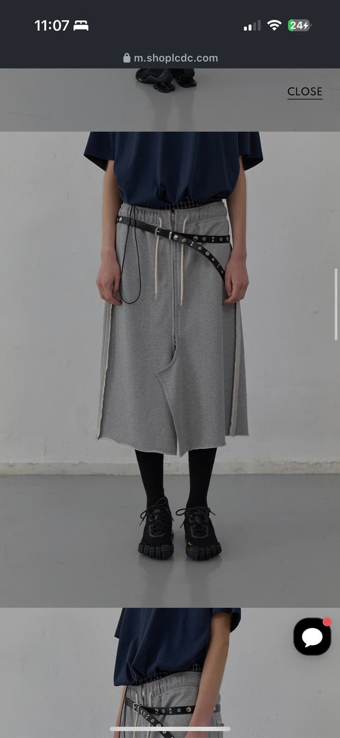LCDC RAW CUT DETAIL JERSEY SKIRT (MELANG 상품이미지3