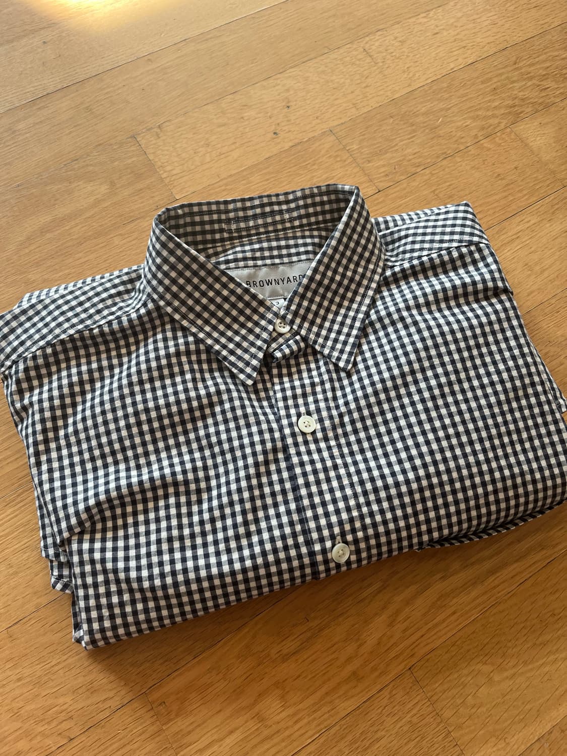 [3] 브라운야드 스테디 셔츠 다크 네이비 체크 상품이미지3