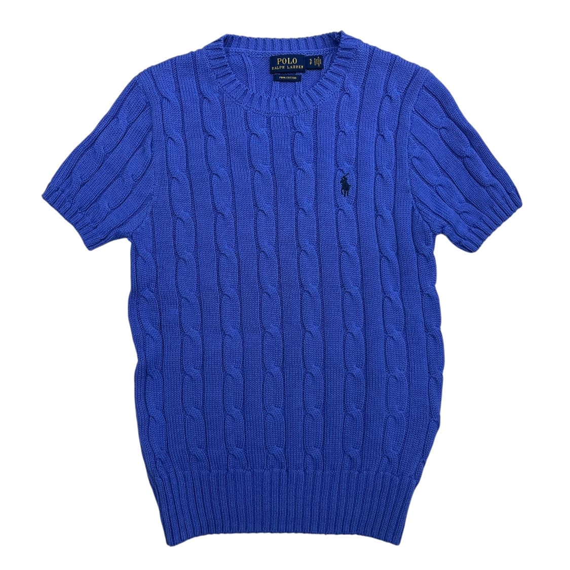 폴로 랄프로렌 네이비포니 블루 꽈배기 반팔니트 S 상품이미지2