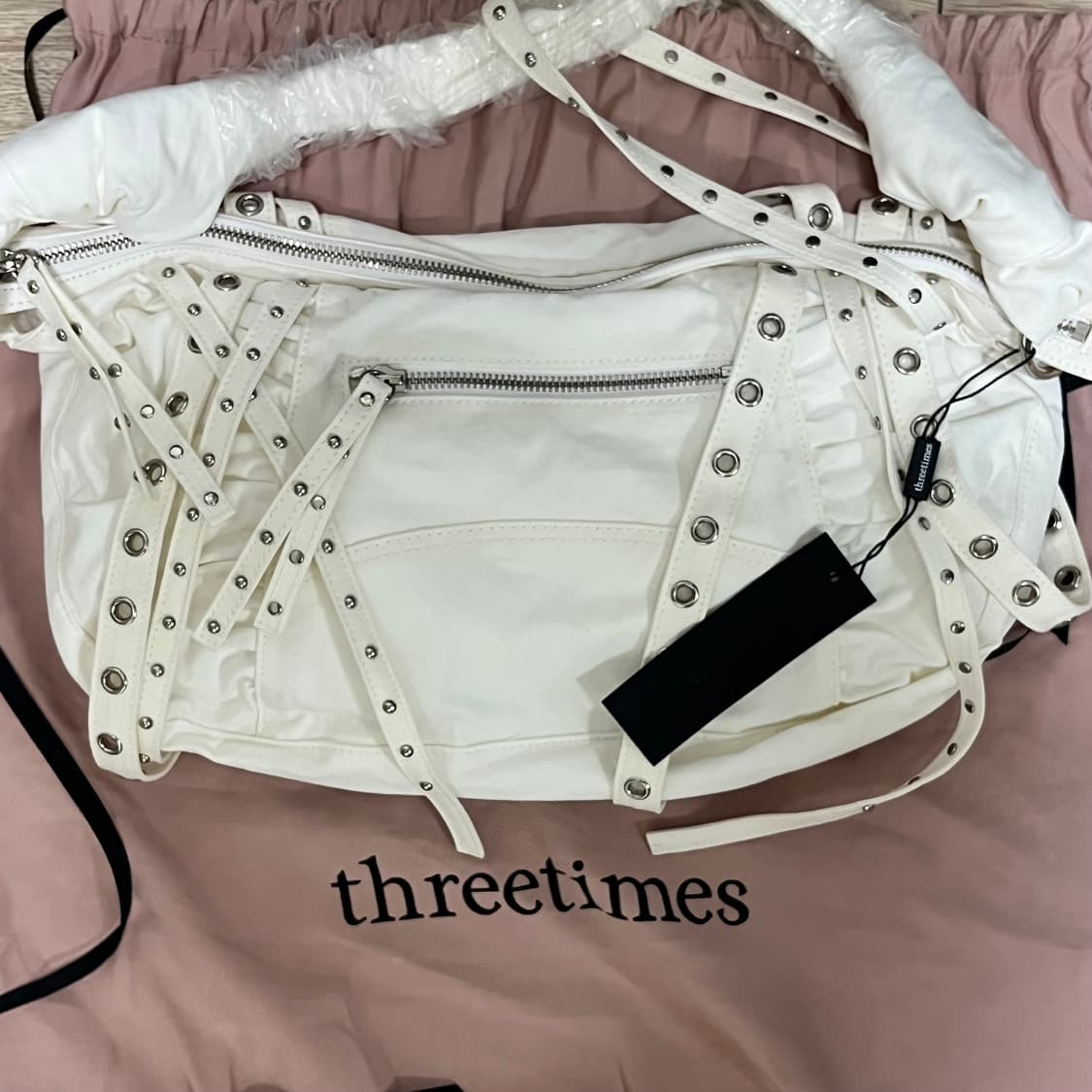 [유일매물] 쓰리타임즈 테이프 백 화이트 새상품 상품이미지2