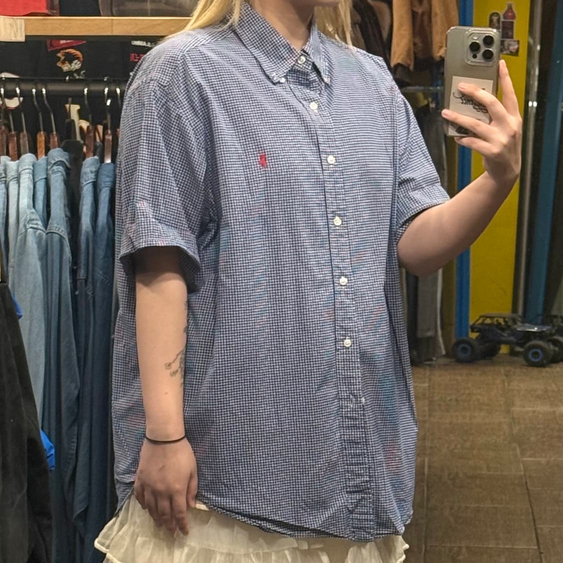 [HI] 폴로 랄프로렌 반팔셔츠 체크블루 상품이미지3