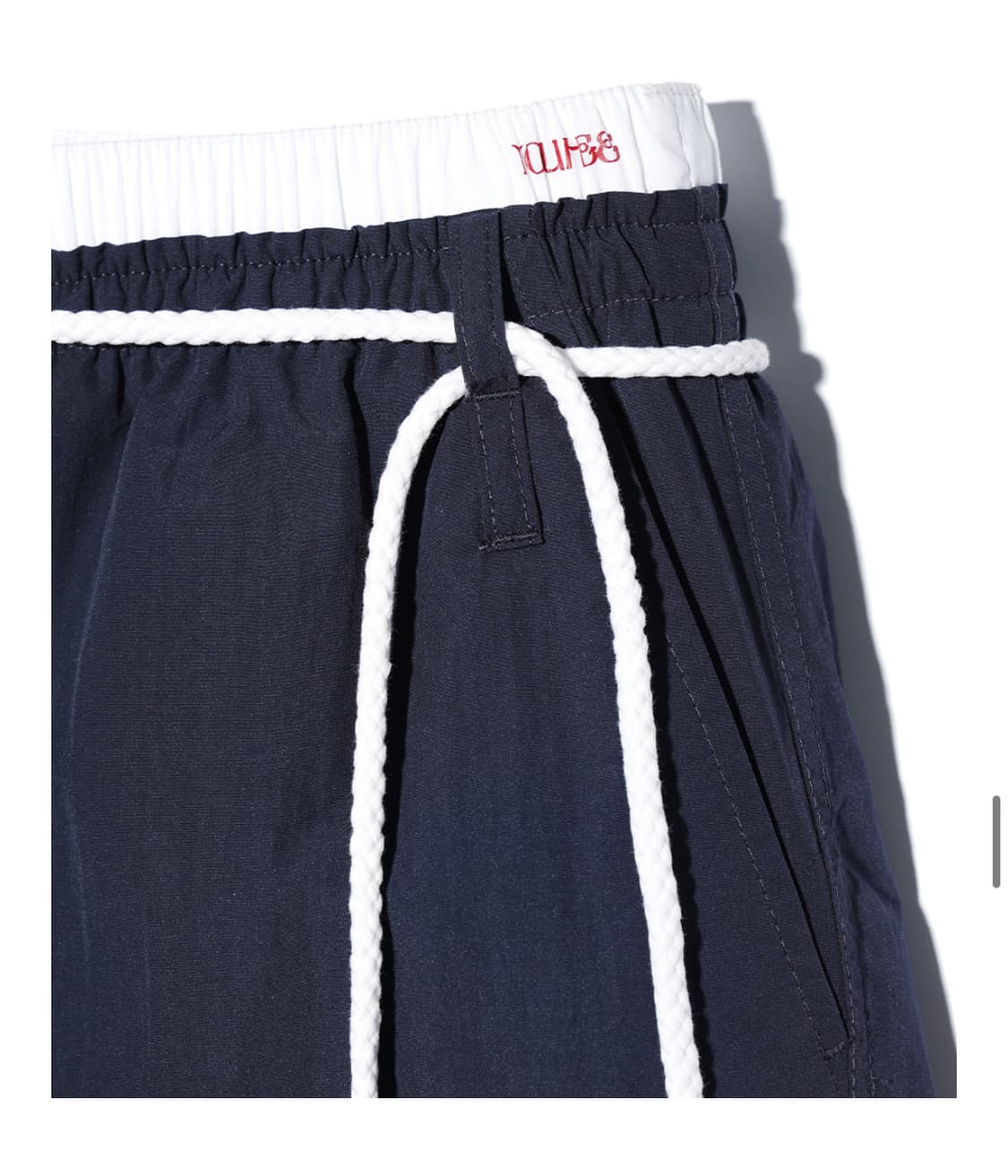 YOUHEE 코튼 레이어드 밴딩 와이드 팬츠(NAVY) 상품이미지4