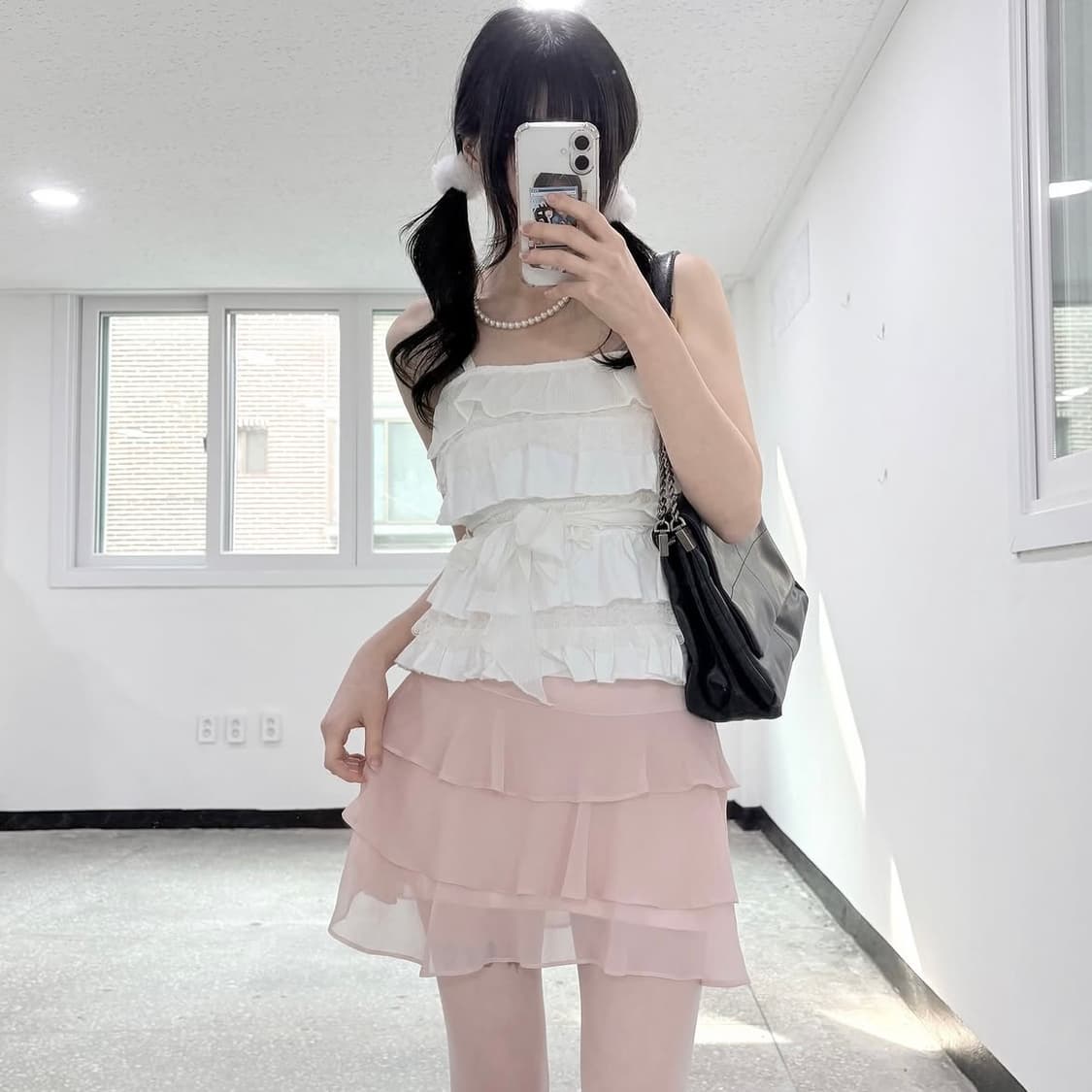 핑크 프릴 미니 스커트 로걀 히메갸루 일본 빈티지 히메카지 갸루 상품이미지4