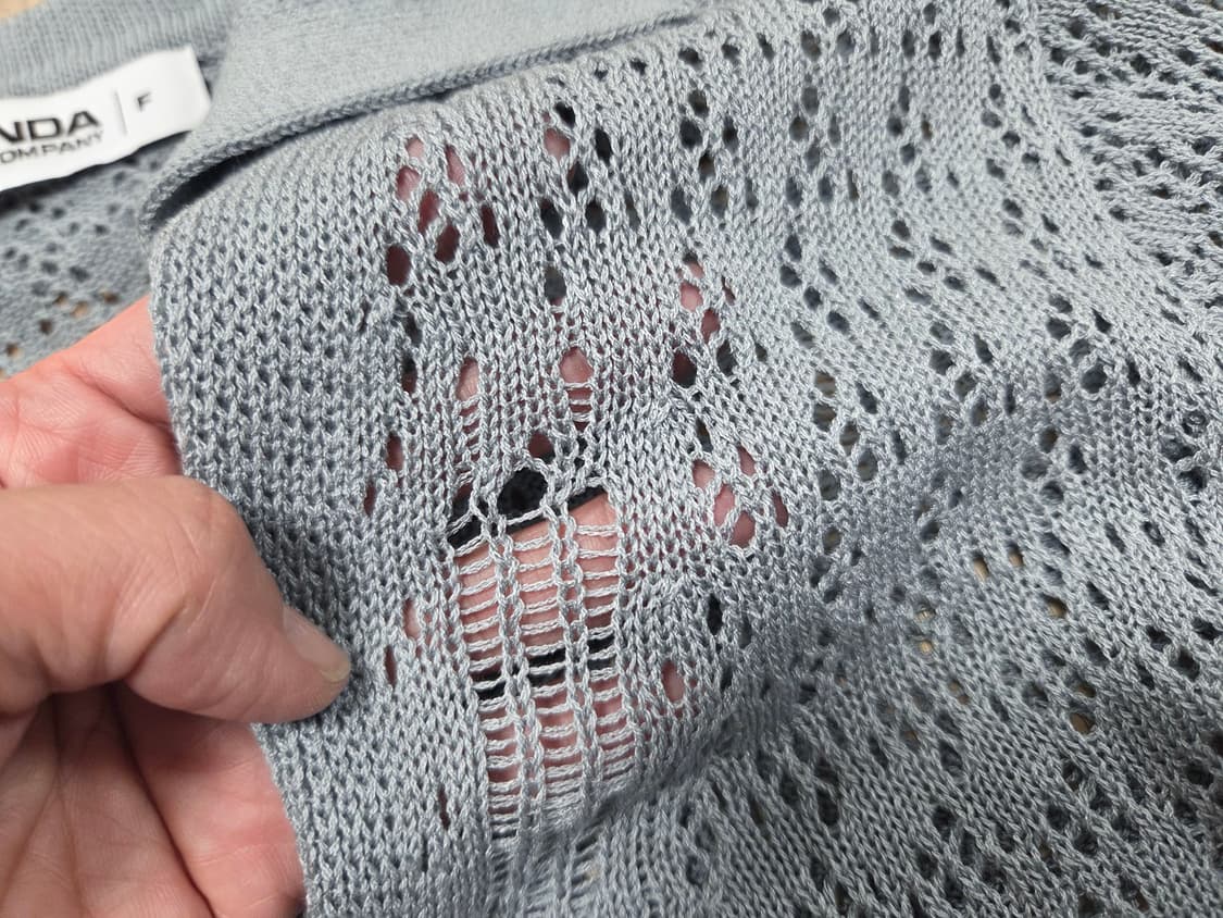 프렌다(PRENDA) 펀칭 네트 니트가디건 55-66 상품이미지4