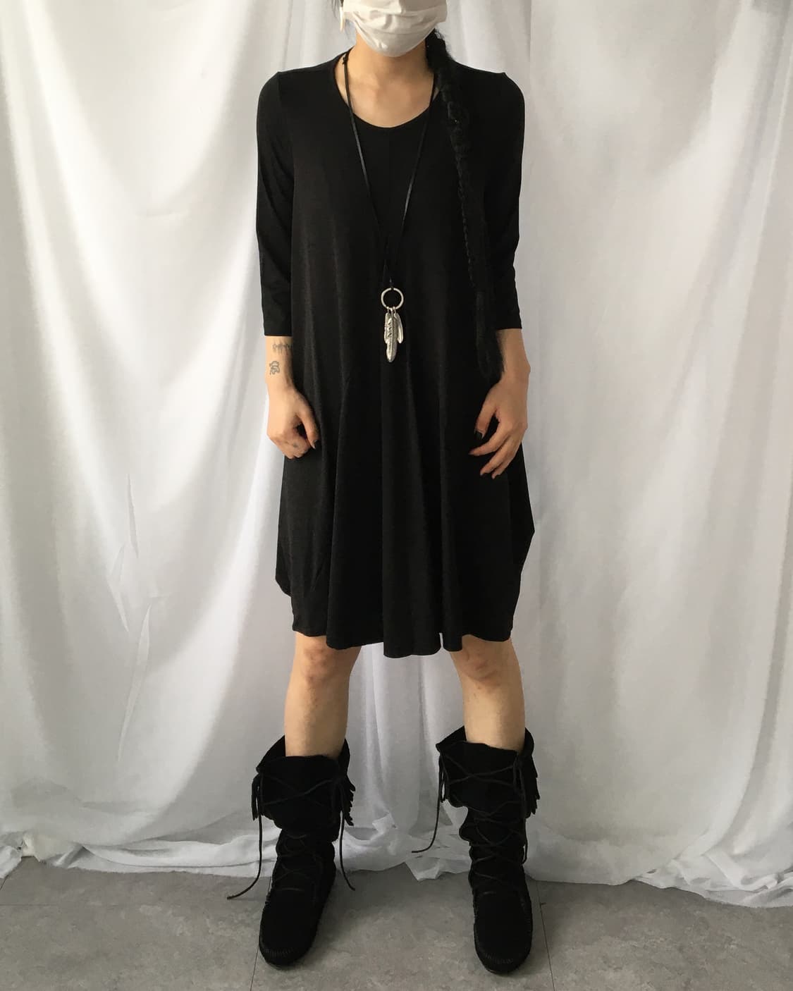 Line detail loose fit onepiece 상품이미지1