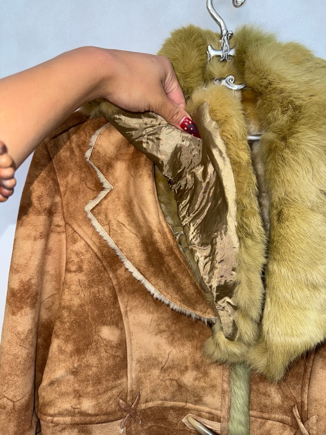 Brown tie dye rabbit fur laceup mustang 상품이미지4
