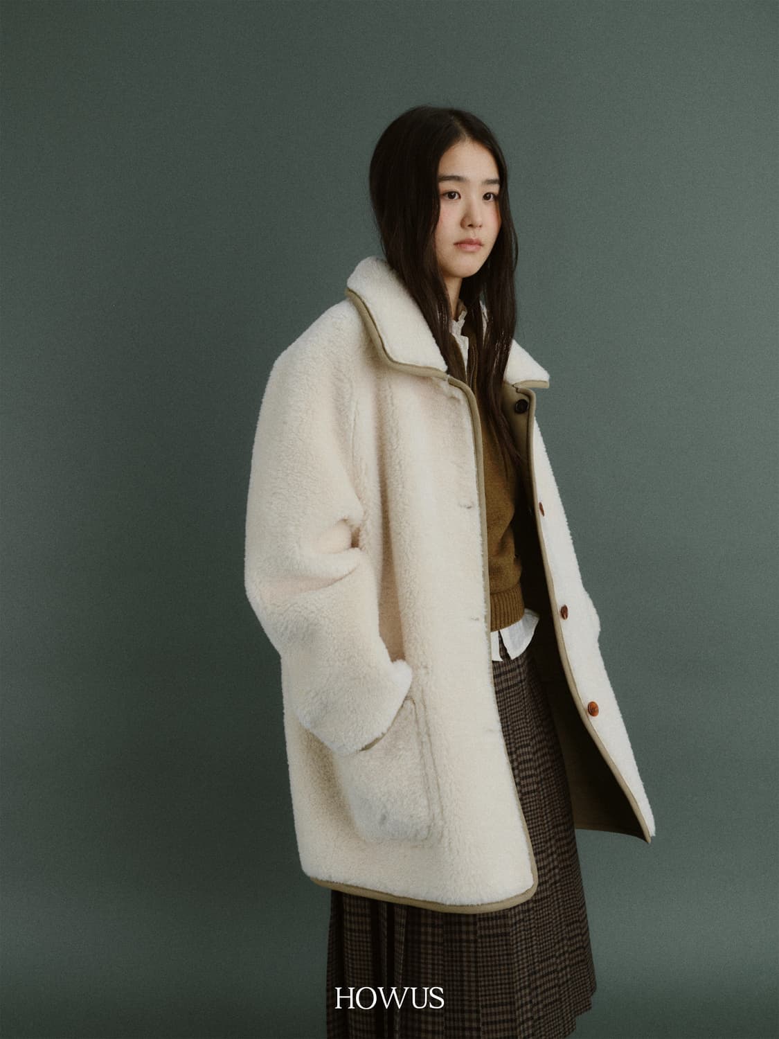 호와스 리버시블 무스탕 코트 상품이미지5