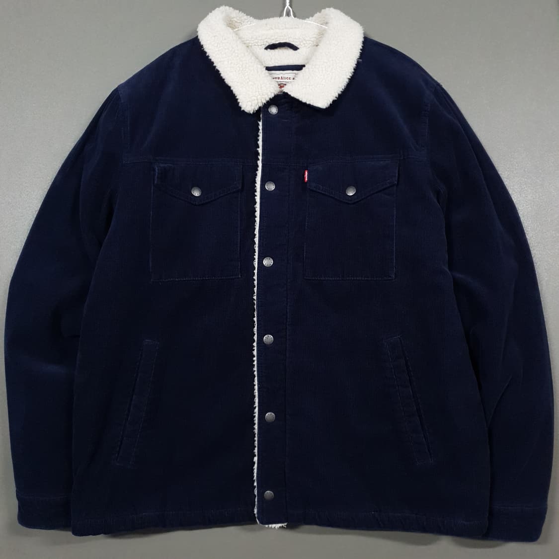 XL) 리바이스 코듀로이 쉐르파 플리스 포켓 후리스 자켓 다크네이비 희귀 상품이미지2