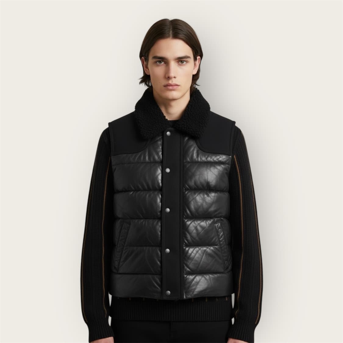 .S/ 닐바렛 리얼 양가죽 무스탕 패딩 베스트 상품이미지1