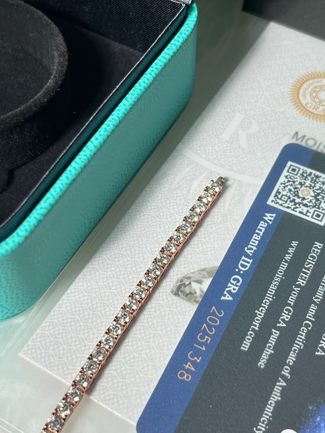 *새상품* 모이사나이트 4프롱 18k 로즈골드 원터치 테니스 은팔찌 상품이미지5