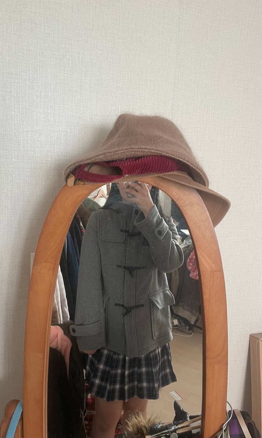 모리걸 빈티지 사와코 그레이 떡볶이 숏코트 🩶🖤 상품이미지7