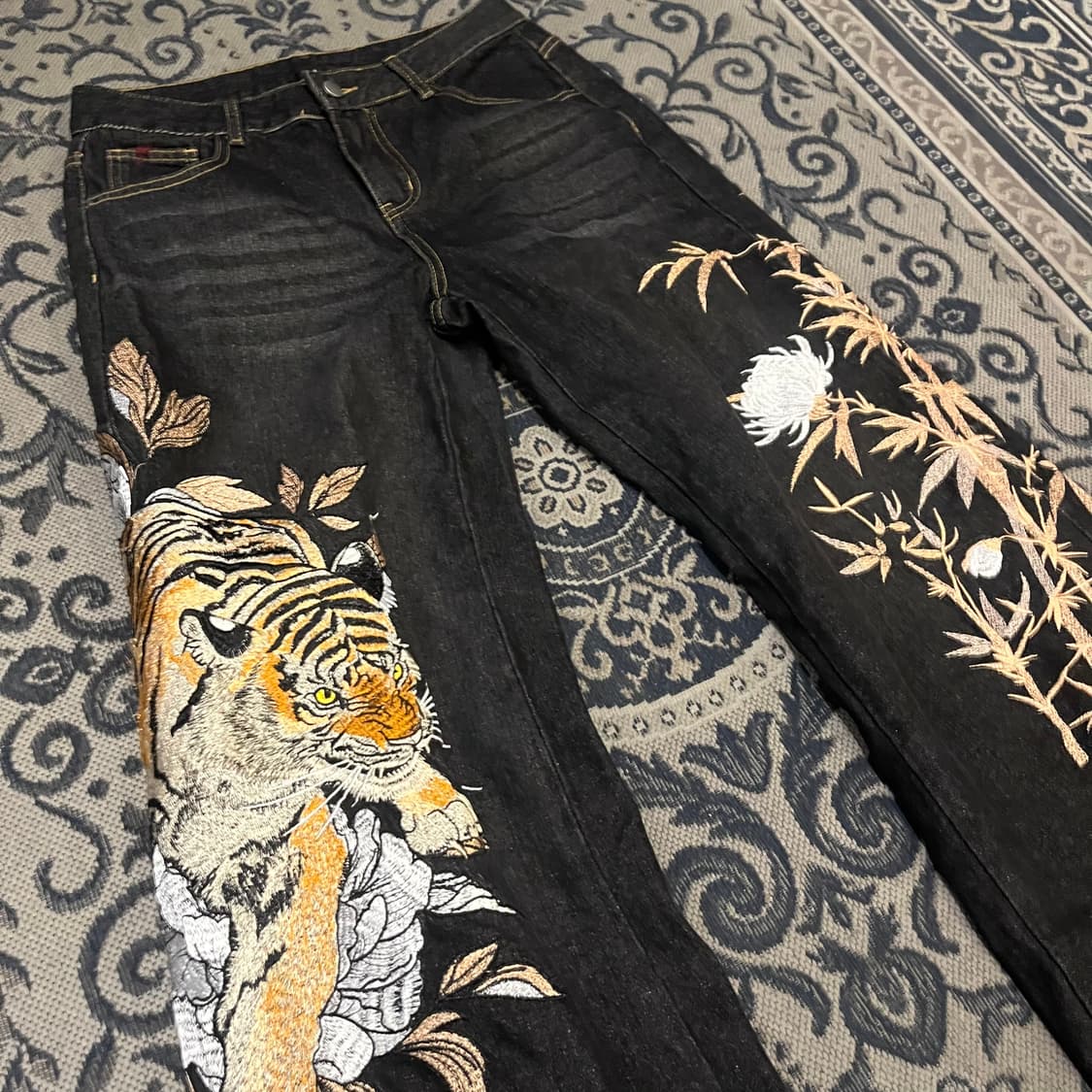 S 빈티지 자수 데님 팬츠/W2534 상품이미지2