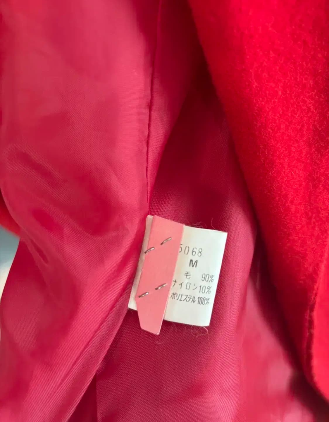 빈티지 울코트_ 레드 울 혼방 코트 (오버핏)드라이완료 상품이미지3