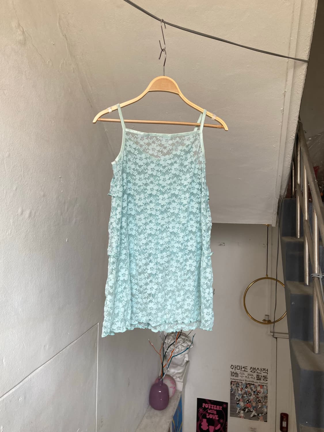 하구미 프릴 레이스 캉캉 하늘 나시 상품이미지5