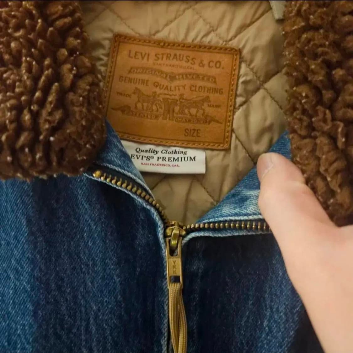 리바이스 양털 카라넥 데님 봄버자켓 90-95size 상품이미지3
