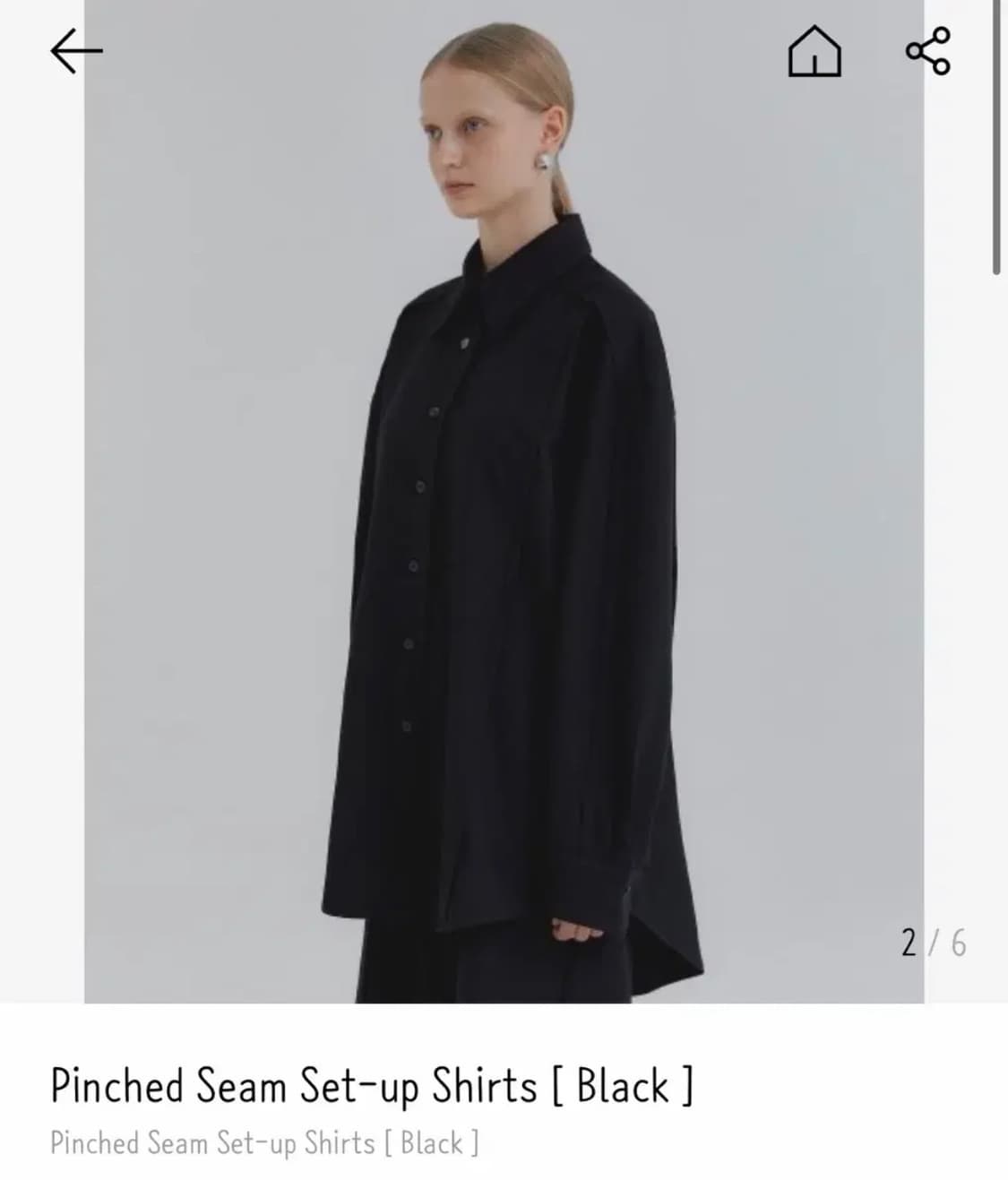 (새상품) 트리밍버드 Pinched Seam Shirts,블랙 상품이미지2