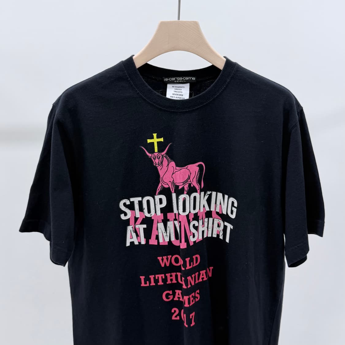 [S급/M] 베트멍 stop looking 그래픽 반팔 티셔츠 블랙 상품이미지2