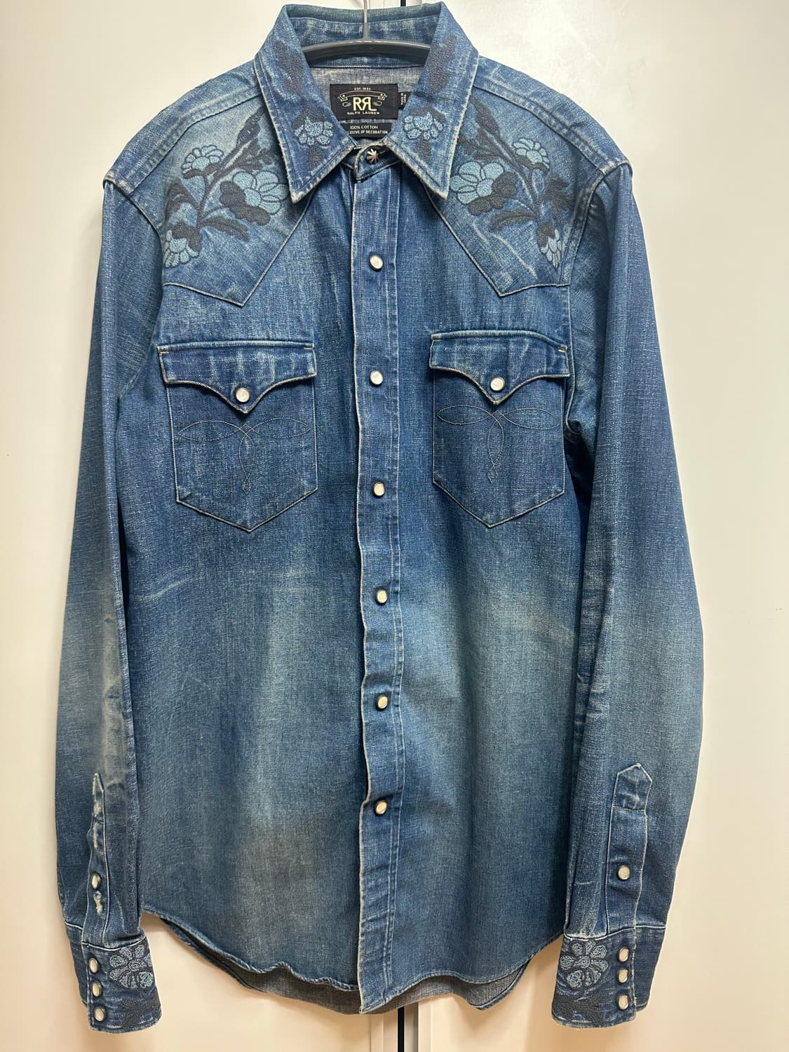 RRL 익스클루시브 자수 데님 셔츠 S 상품이미지1