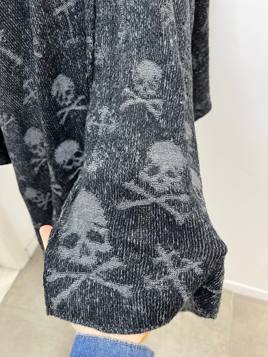 일본 빈티지 락펑크 락시크 스컬패턴 숄 머플러 상품이미지4