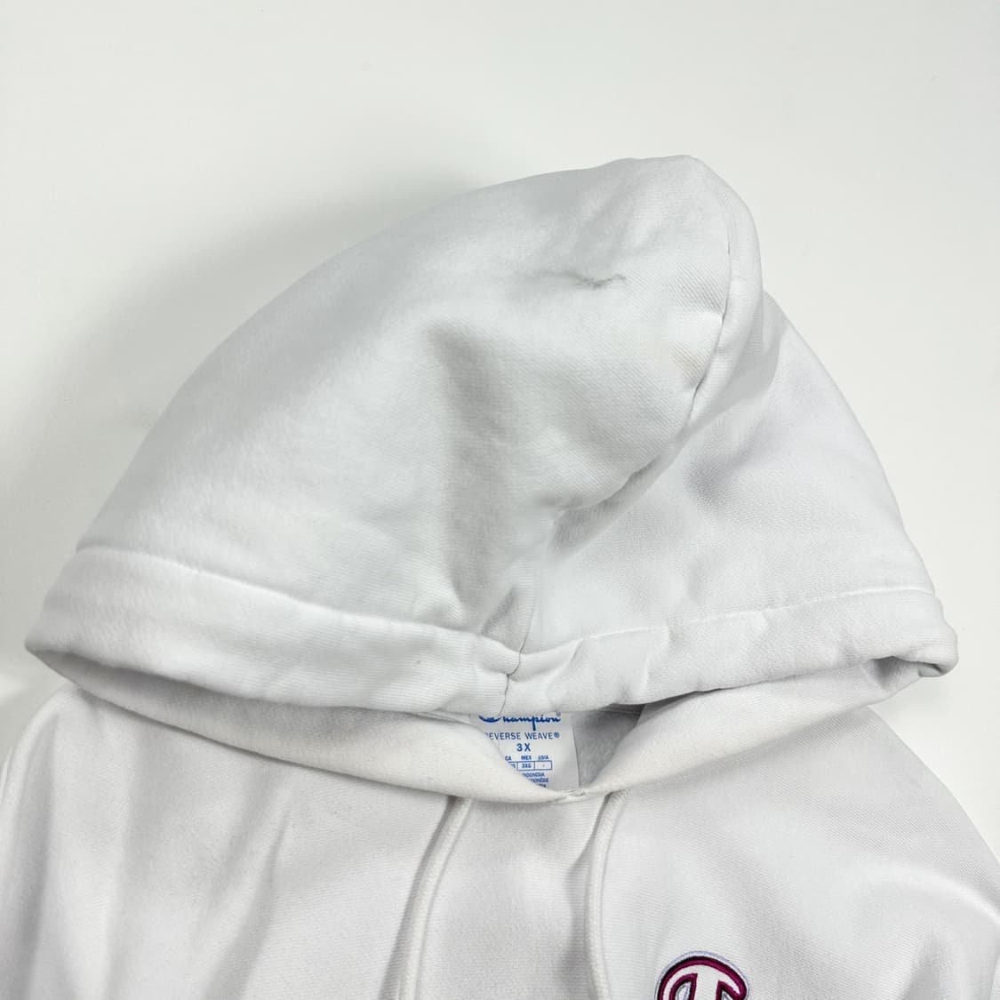 챔피온 리버스위브 백로고 화이트 후드티 (3XL) 상품이미지7