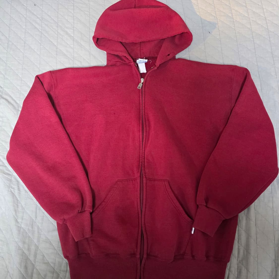 [XL] 90s 빈티지 러셀 애슬레틱 후드 집업 페이디드 레드/버건디 상품이미지1