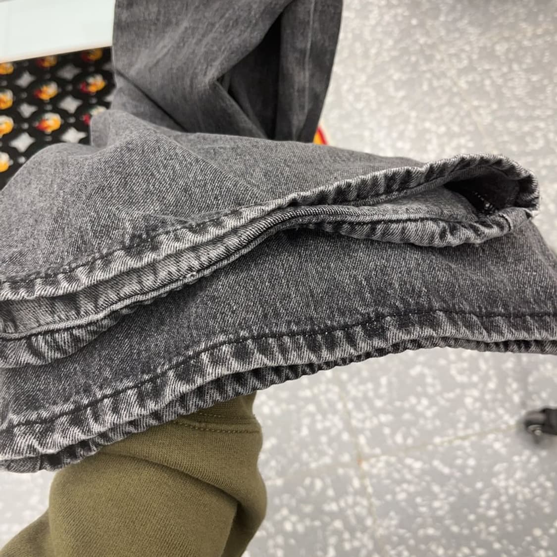 켄 스튜디오 그런지 아메카지 절개라인 흑청 데님 팬츠 XL C07076 상품이미지6